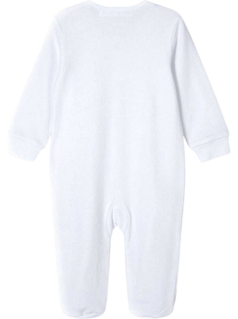 Minoti - Grenouillères manches longues raglan motif/style uni - Bébé Blanc - Kiabi
