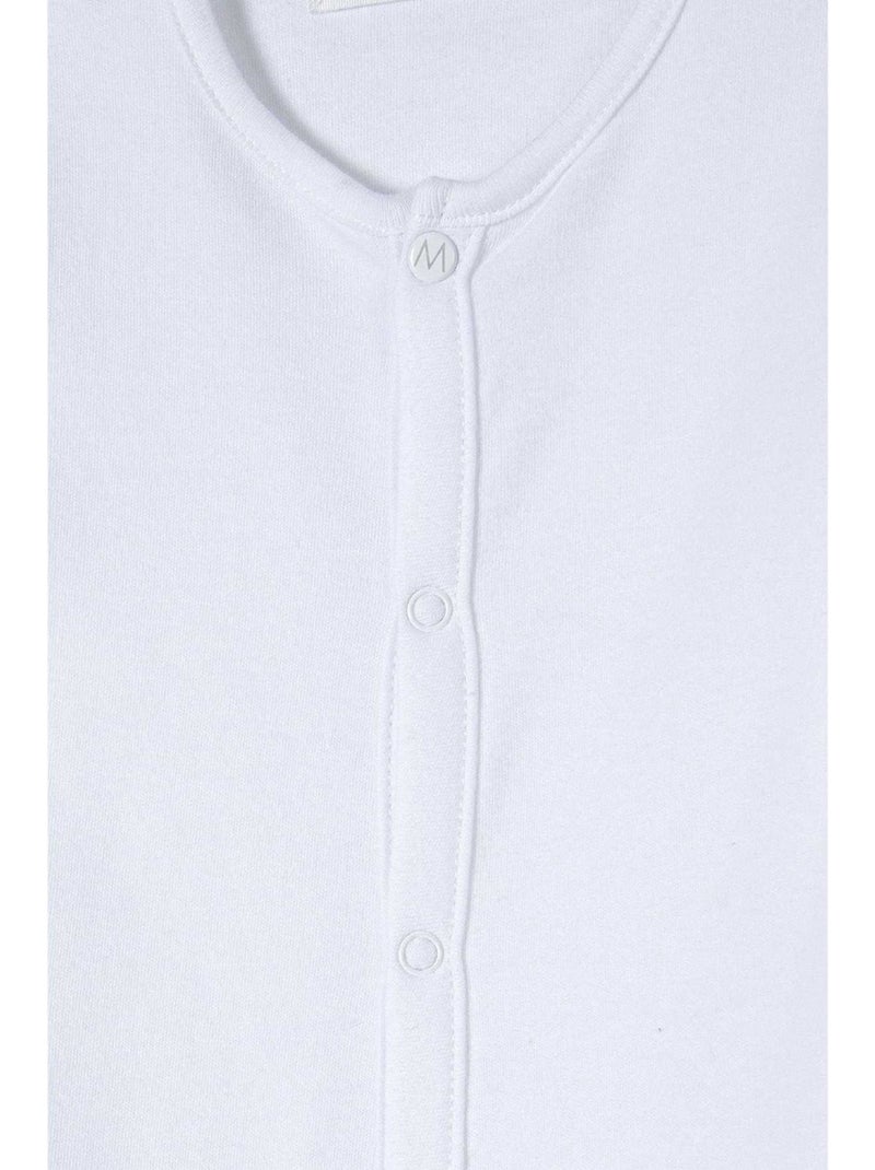 Minoti - Grenouillères manches longues raglan motif/style uni - Bébé Blanc - Kiabi