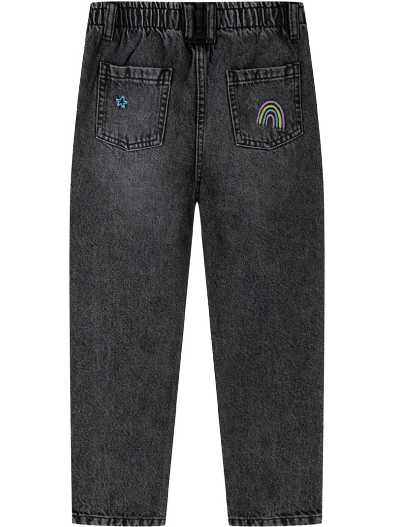 Minoti - Jean motif/style brodé Noir - Kiabi