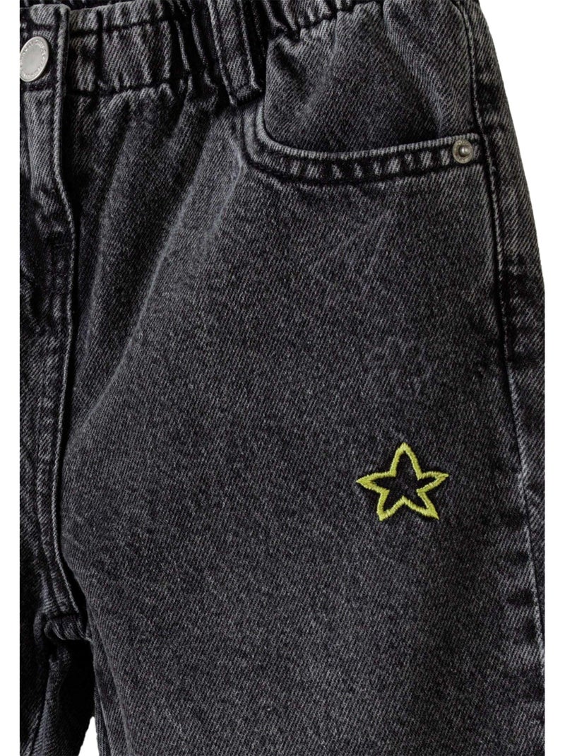 Minoti - Jean motif/style brodé Noir - Kiabi