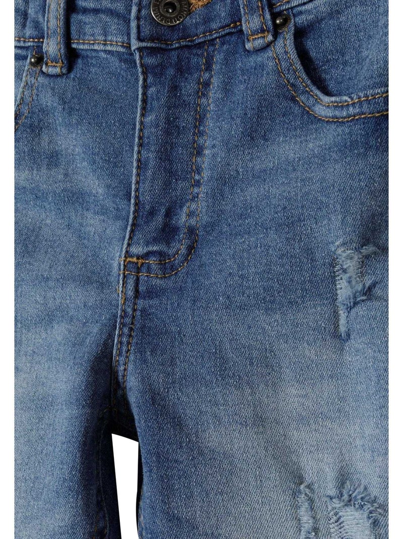 Minoti - Jean motif/style déchiré Bleu - Kiabi