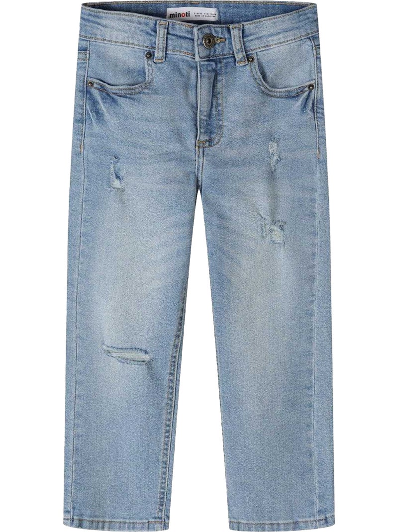 Minoti - Jean motif/style déchiré Bleu - Kiabi
