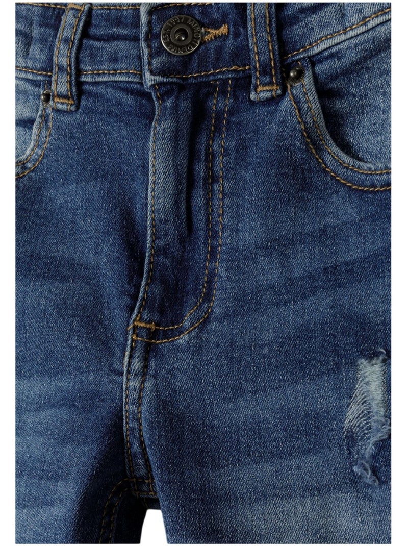 Minoti - Jean motif/style déchiré Bleu - Kiabi