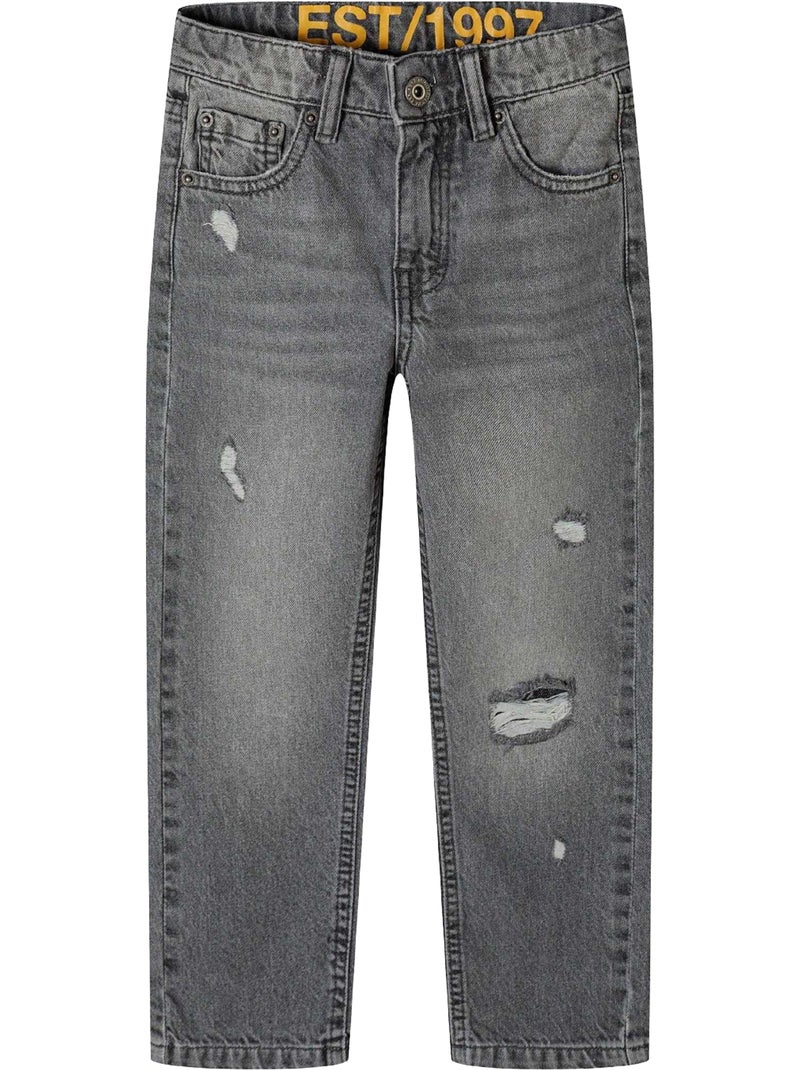 Minoti - Jean RIP & REPAIR Gris - Kiabi