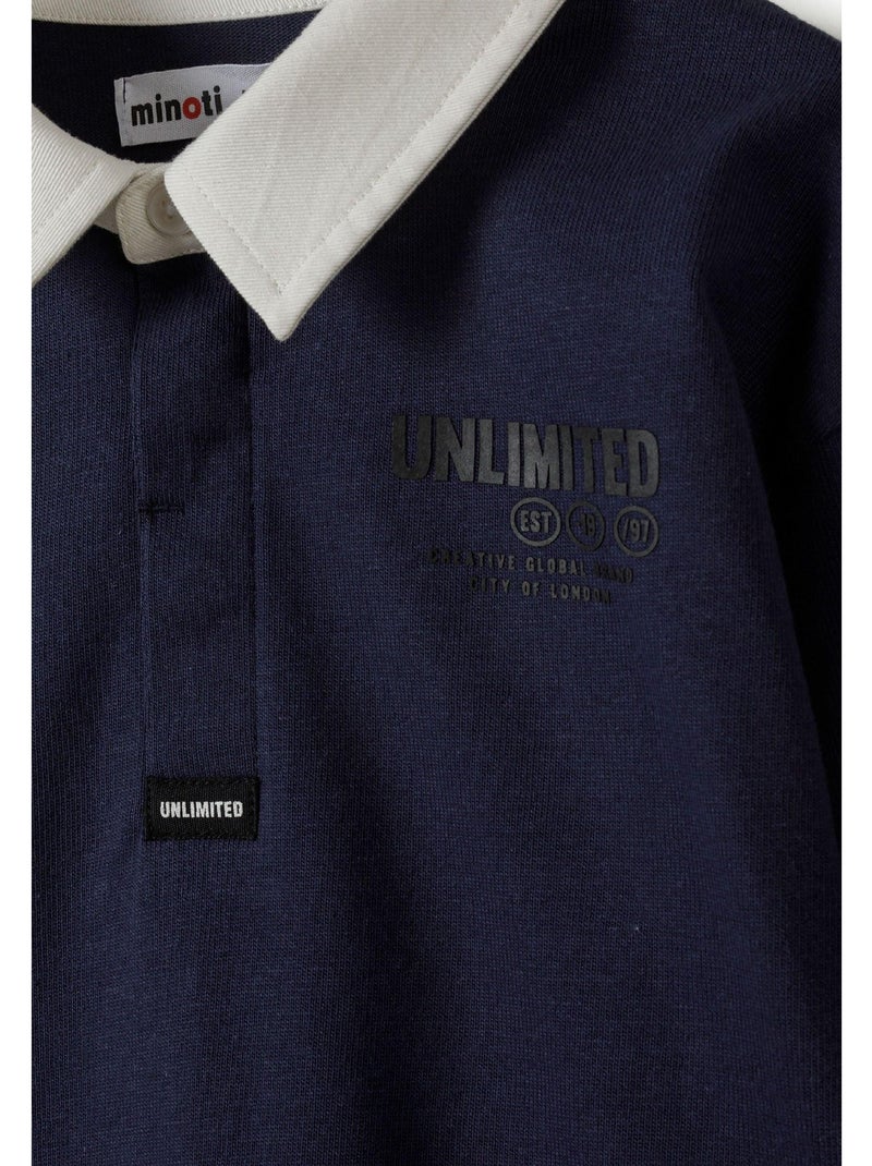 Minoti - Polo manches longues motif/style imprimé Bleu foncé - Kiabi