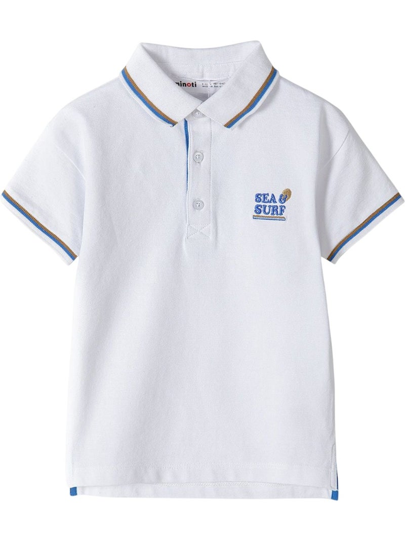 Minoti - Polo motif/style Rayure contrastée sur bord Blanc - Kiabi