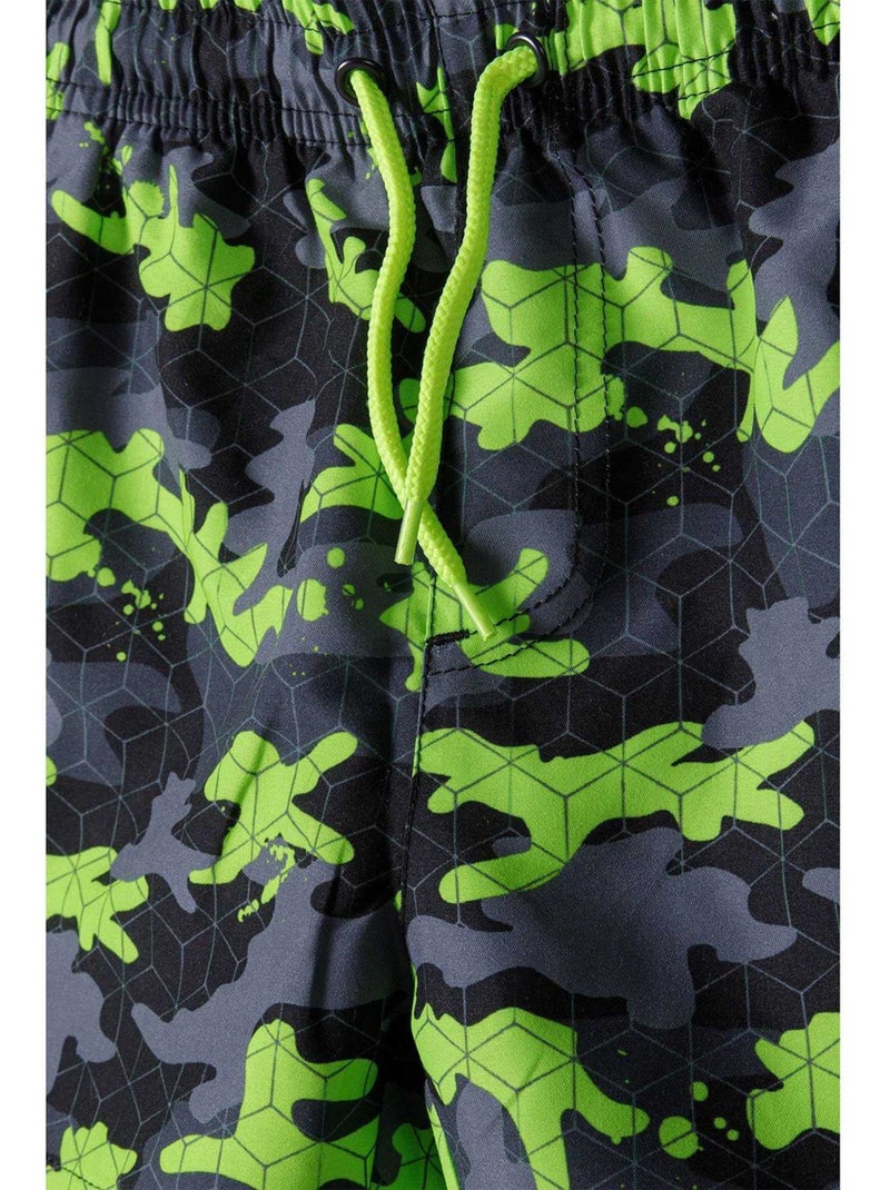 Minoti - Short de bain motif/style camouflage abstrait Vert fluo - Kiabi