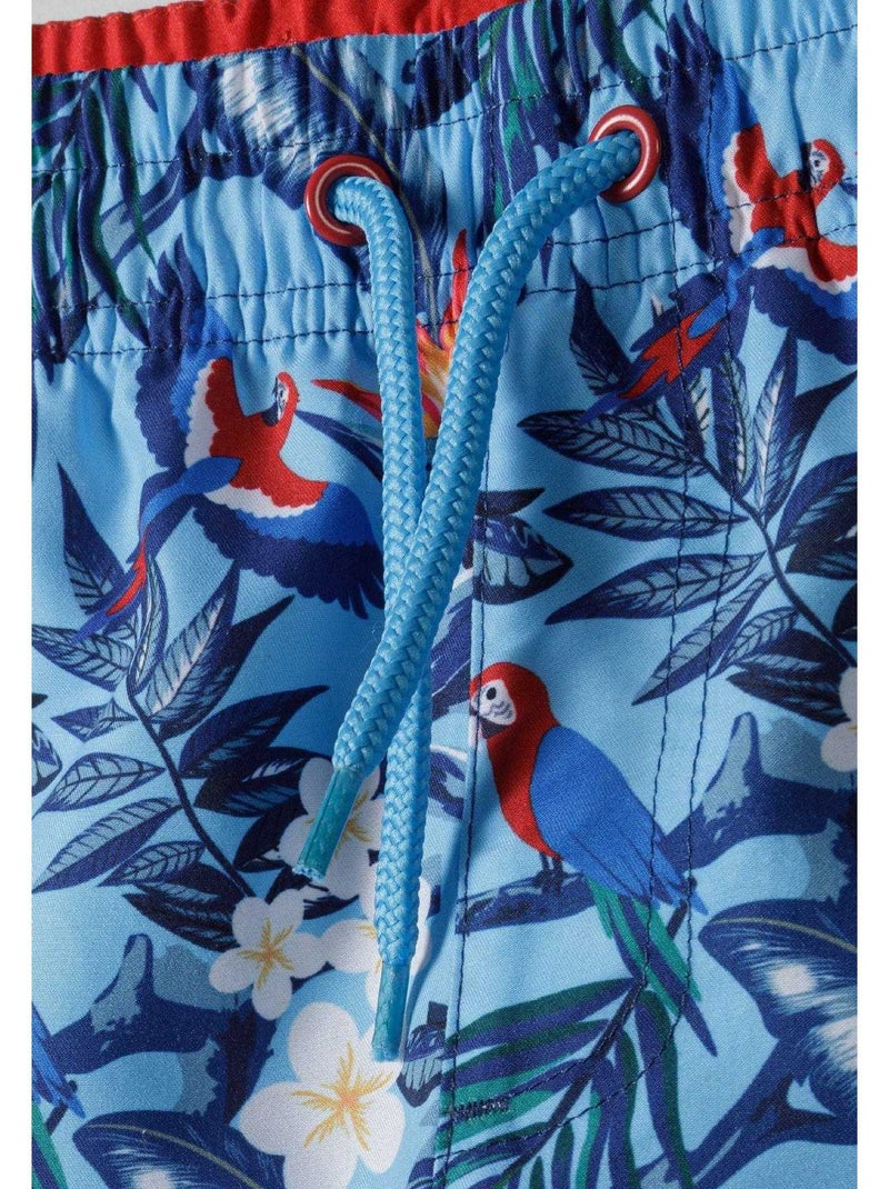 Minoti - Short de bain motif/style fleurs et feuilles Vert foncé - Kiabi