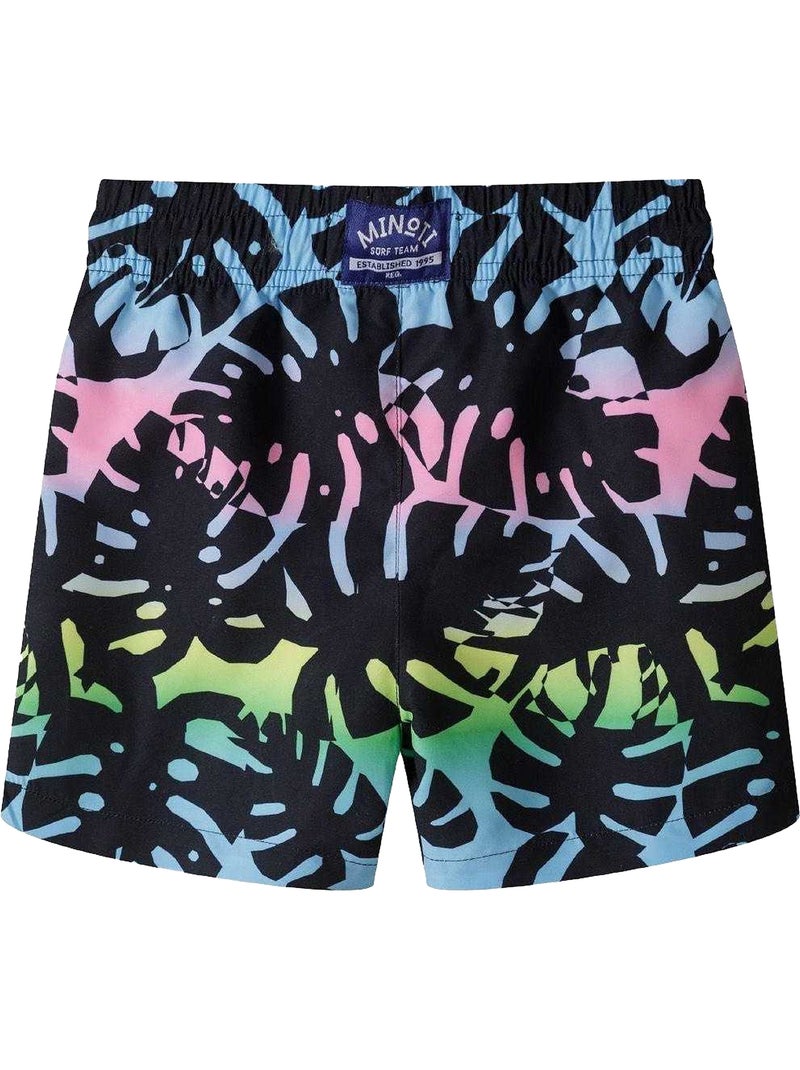 Minoti - Short de bain motif/style Philodendron Noir - Kiabi