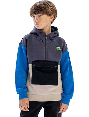 Minoti - Sweat à capuche motif/style blocs de couleurs
