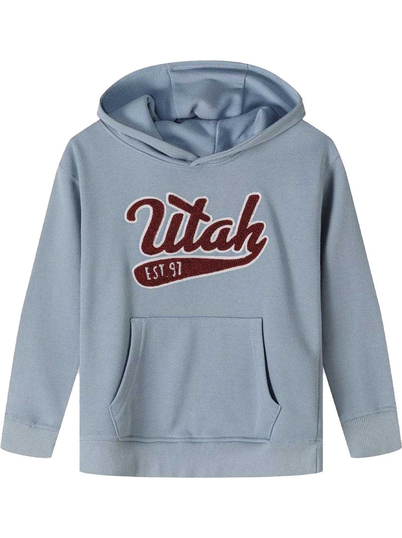 Minoti - Sweat à capuche motif/style imprimé Bleu - Kiabi