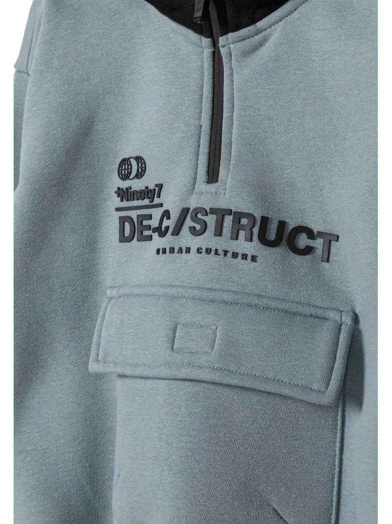 Minoti - Sweat à capuche motif/style imprimé Bleu - Kiabi