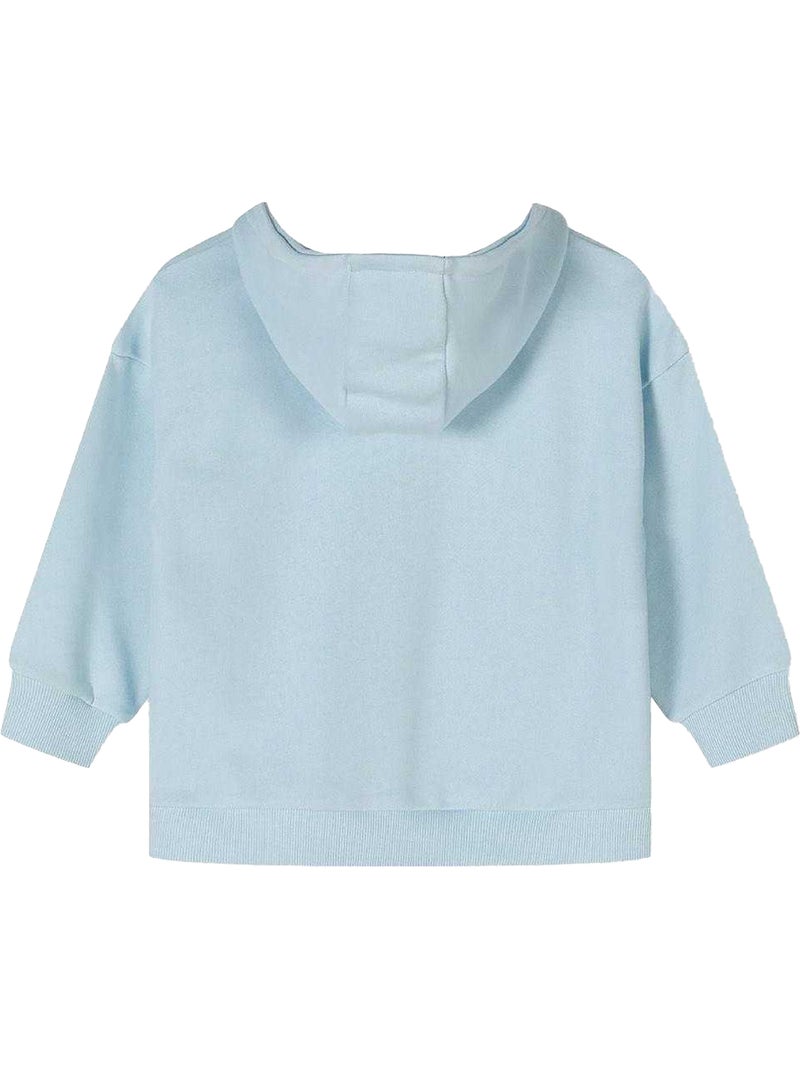 Minoti - Sweat à capuche motif/style logo contrasté Bleu marine/Turquoise - Kiabi