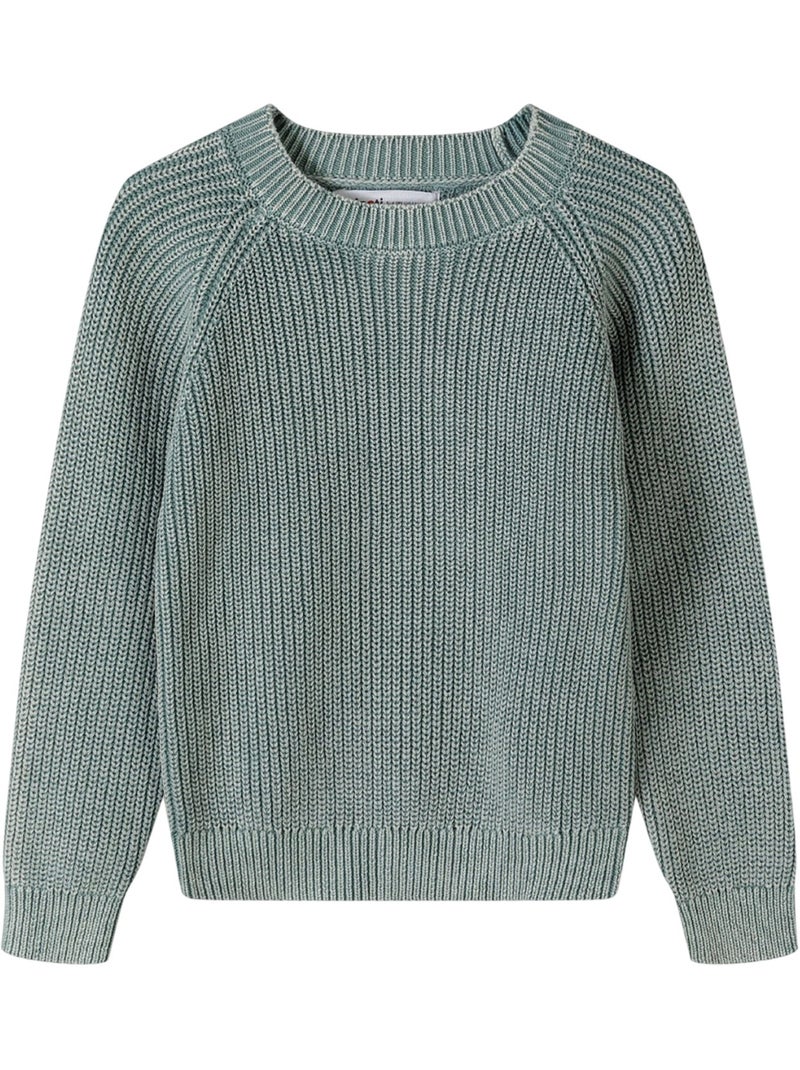 Minoti - Sweat manches longues raglan motif/style Délavé Vert kaki - Kiabi
