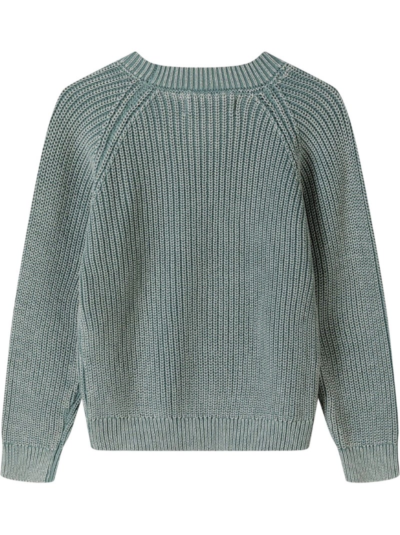 Minoti - Sweat manches longues raglan motif/style Délavé Vert kaki - Kiabi