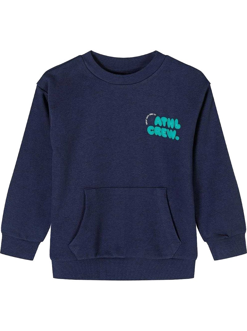 Minoti - Sweat motif/style Détail contrasté Bleu foncé - Kiabi