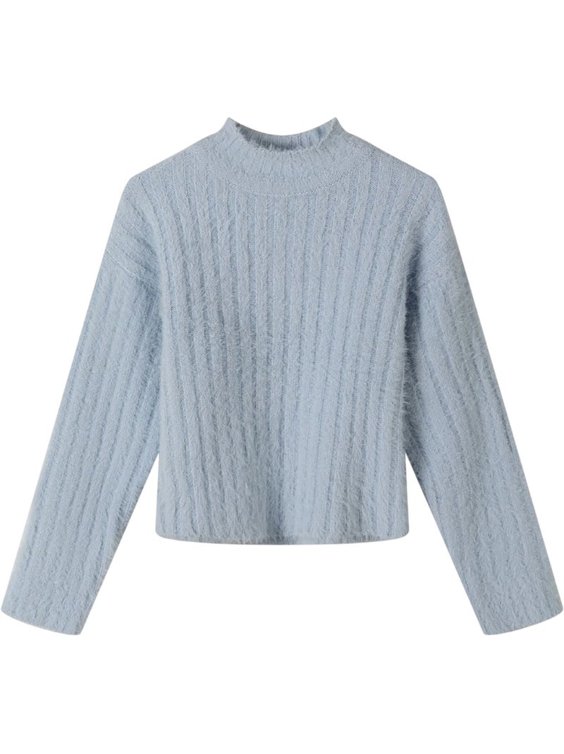 Minoti - Sweat motif/style duveteux Bleu - Kiabi