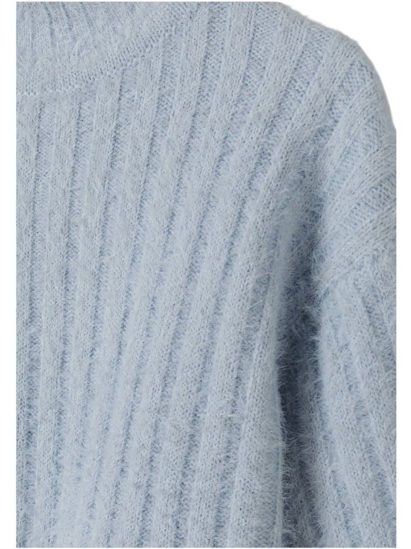 Minoti - Sweat motif/style duveteux Bleu - Kiabi
