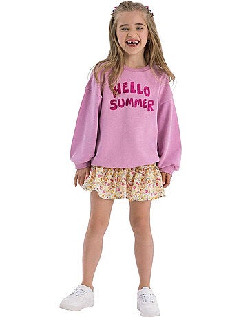Minoti - Sweat motif/style texte pailleté