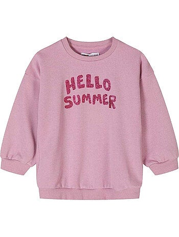 Minoti - Sweat motif/style texte pailleté