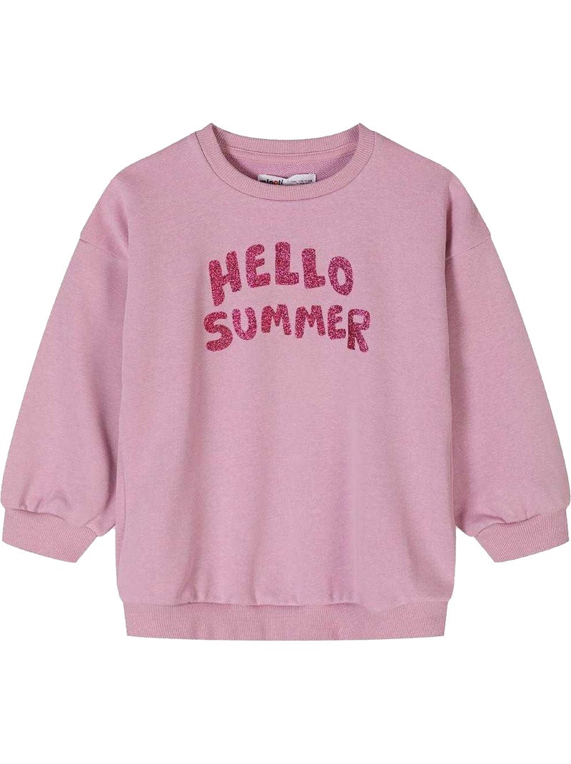 Minoti - Sweat motif/style texte pailleté Mauve lilas - Kiabi