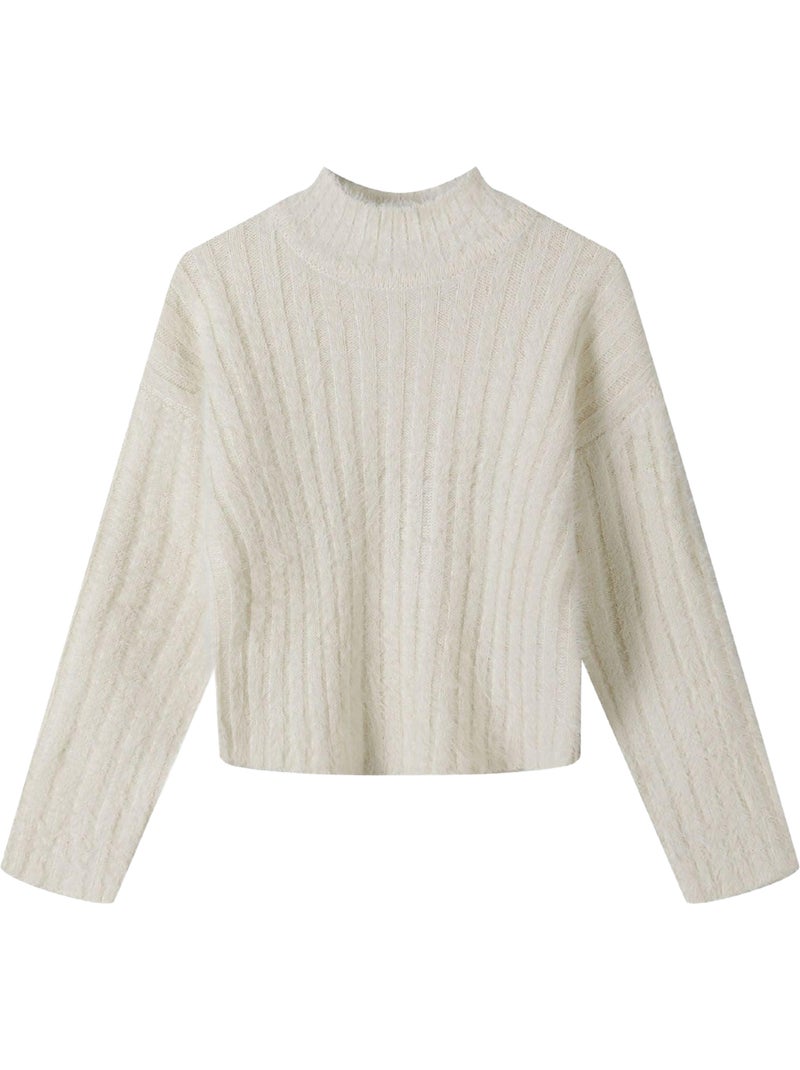Minoti - Sweat motif/style Tricoté Blanc - Kiabi