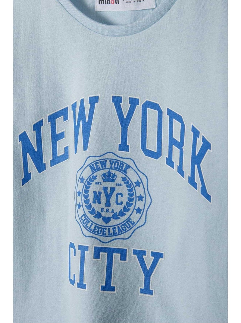 Minoti - T-shirt manches longues motif/style imprimé graphique Bleu - Kiabi
