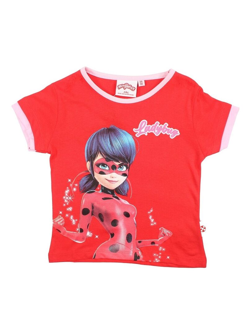 Miraculous T shirt fille imprime Ladybug en coton