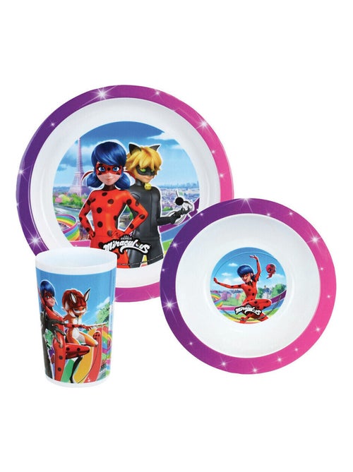 Miraculous Ensemble Repas (Assiette, Bol, Verre) - Kiabi