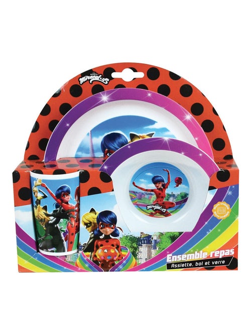 Miraculous Ensemble Repas (Assiette, Bol, Verre) - Kiabi