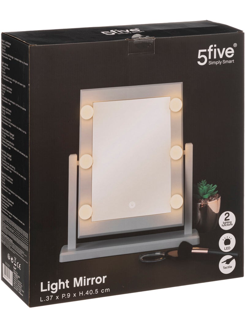 Miroir à LED avec piles Blanc - Kiabi