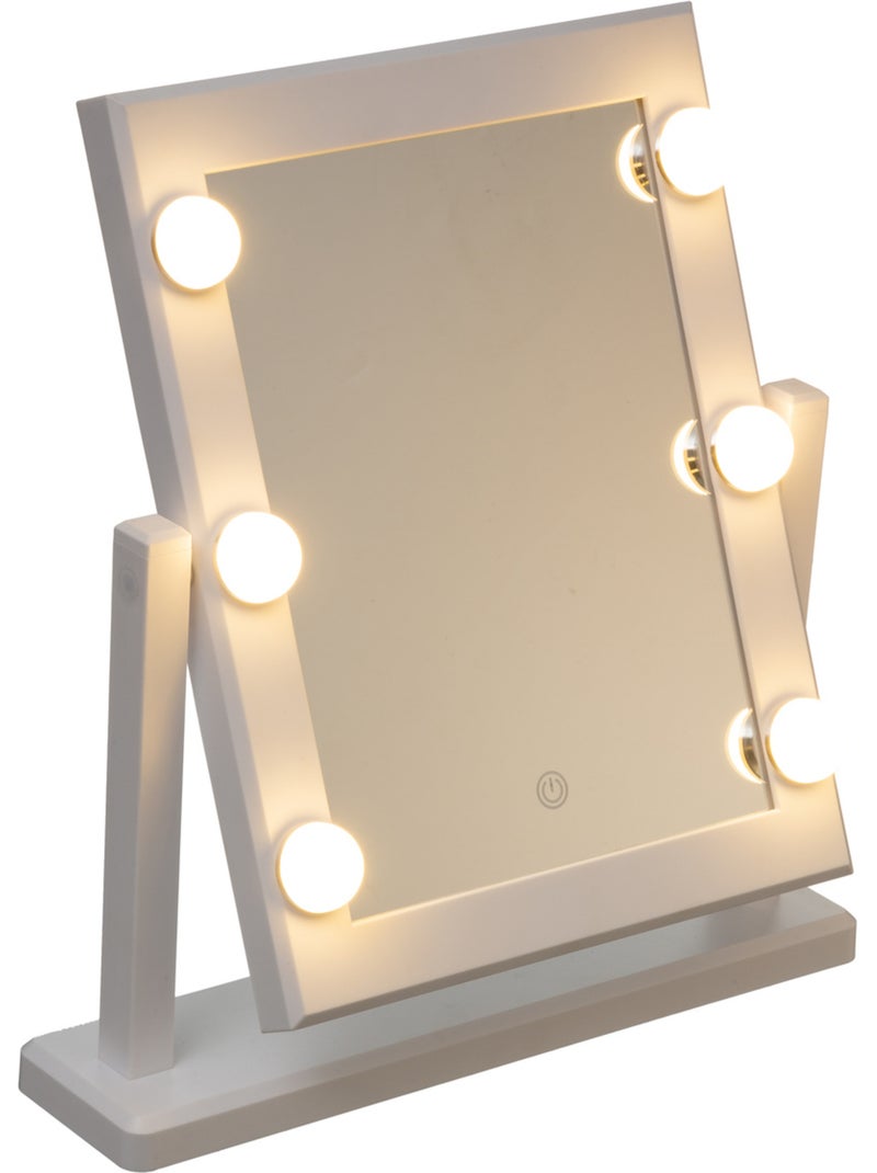 Miroir à LED avec piles Blanc - Kiabi