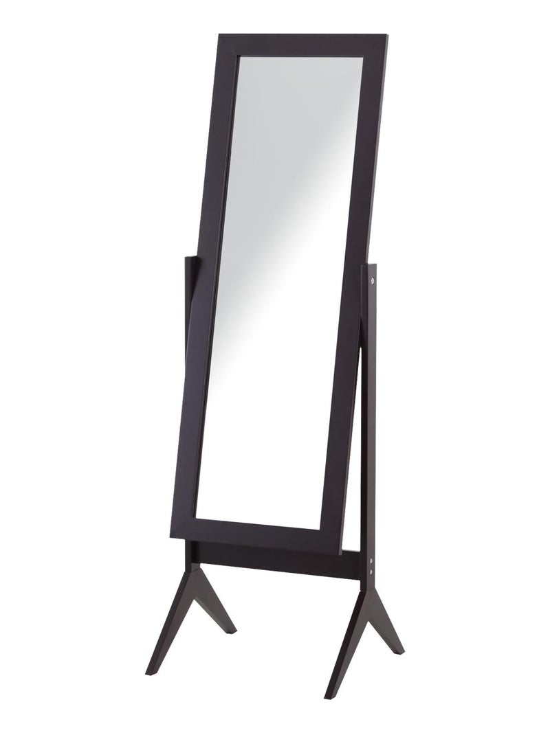 Miroir à pied inclinaison réglable dim. 47L x 46l x 148H cm MDF Marron - Kiabi