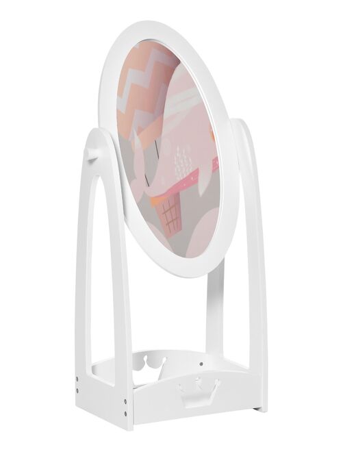 Miroir à pied inclinaison réglable miroir enfant design couronne blanc - Kiabi