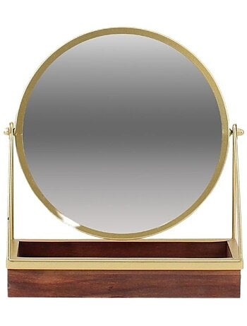 Miroir à poser avec plateau à bijoux 24x28cm