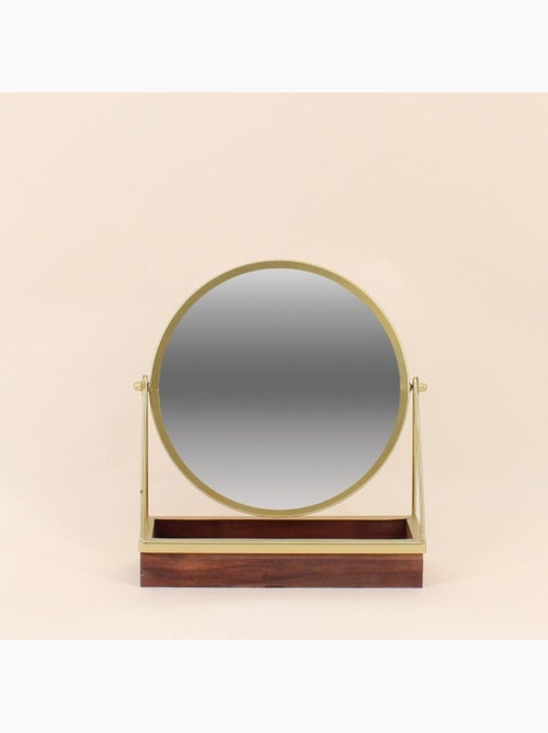 Miroir à poser avec plateau à bijoux 24x28cm - Kiabi