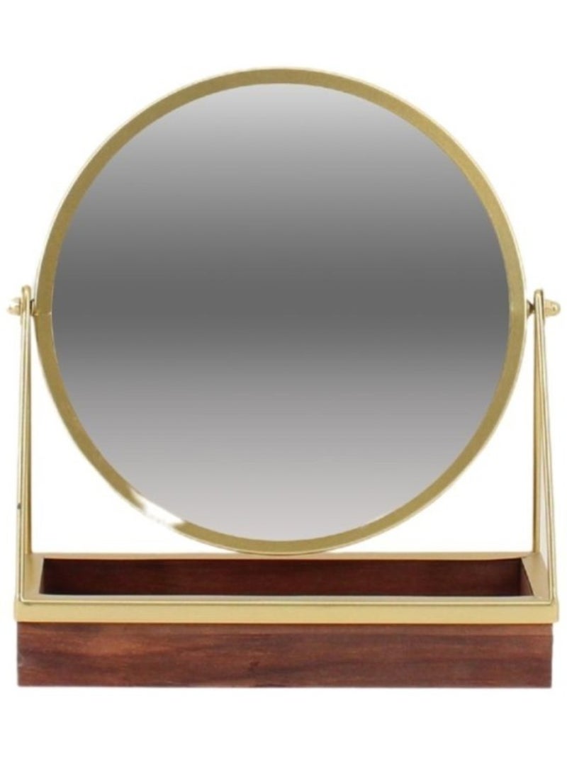 Miroir à poser avec plateau à bijoux 24x28cm Doré - Kiabi