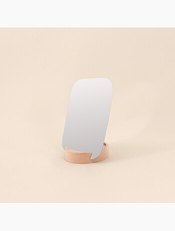 Miroir à poser support bois 19x13cm