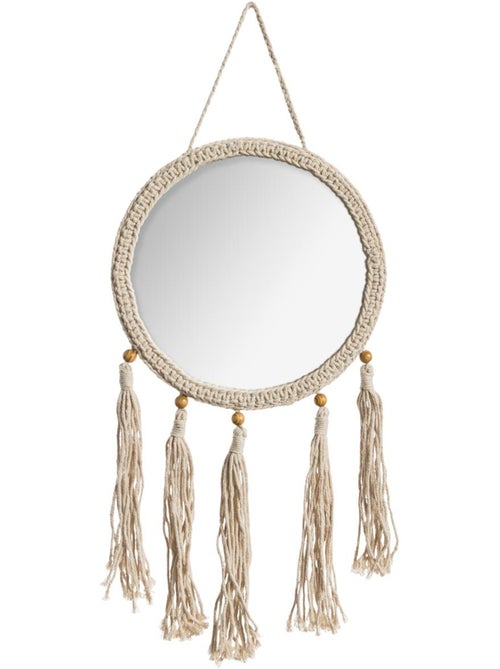 Miroir à suspendre avec franges naturelles DIANA - Kiabi