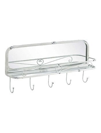 Miroir à suspendre avec tablette et crochets