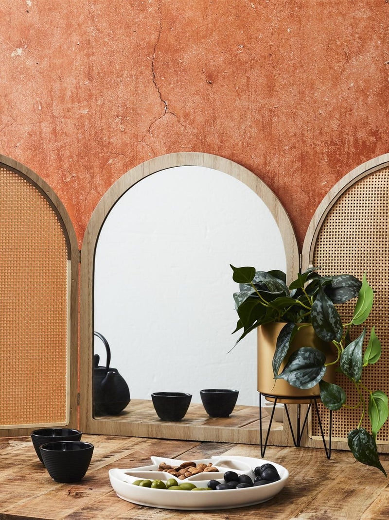 Miroir à volets en cannage BALI Beige - Kiabi