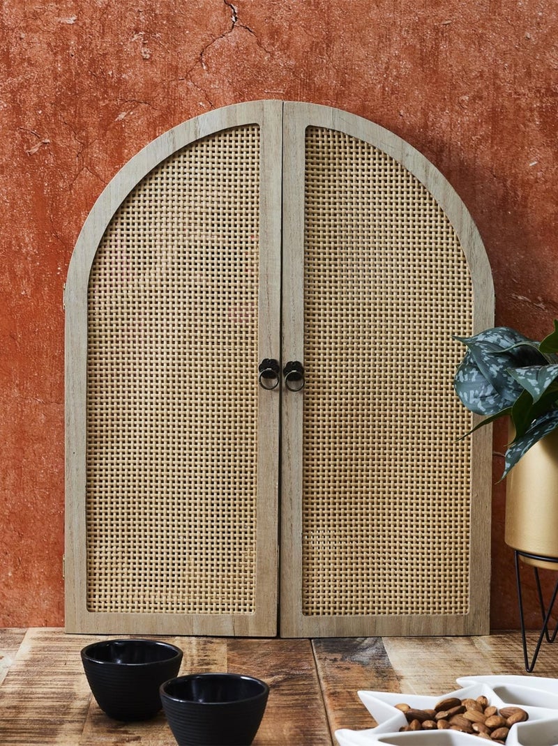 Miroir à volets en cannage BALI Beige - Kiabi