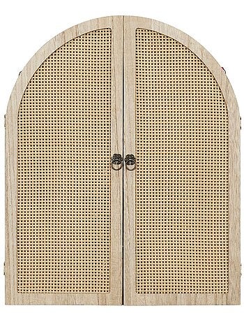 Miroir à volets en cannage