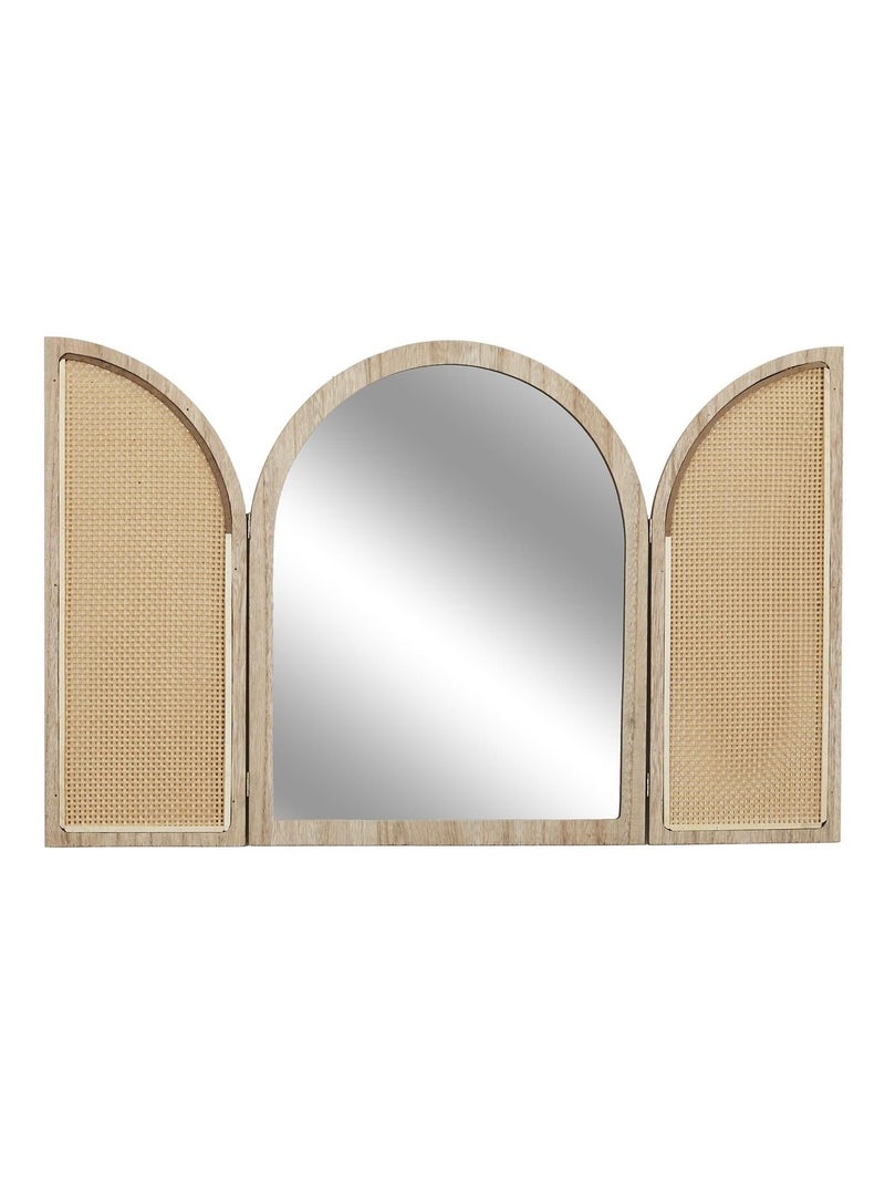 Miroir à volets en cannage Beige - Kiabi