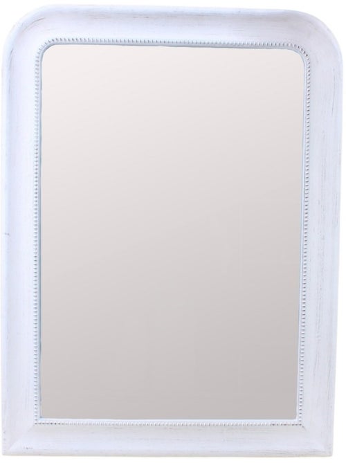 Miroir antique angles arrondis blanc 80x60cm - Kiabi Miroir antique angles arrondis blanc 80x60cm - Kiabi