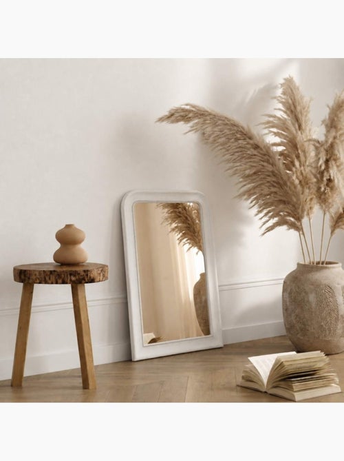 Miroir antique angles arrondis blanc 80x60cm - Kiabi Miroir antique angles arrondis blanc 80x60cm - Kiabi