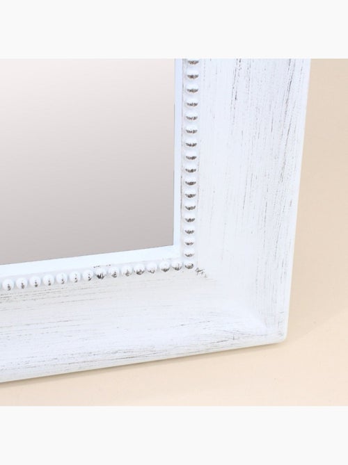 Miroir antique angles arrondis blanc 80x60cm - Kiabi Miroir antique angles arrondis blanc 80x60cm - Kiabi