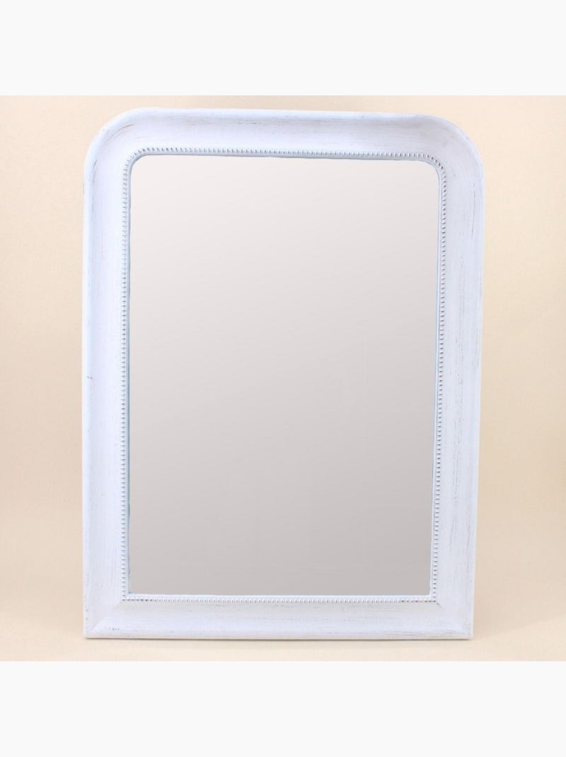 Miroir antique angles arrondis blanc 80x60cm Blanc - Kiabi