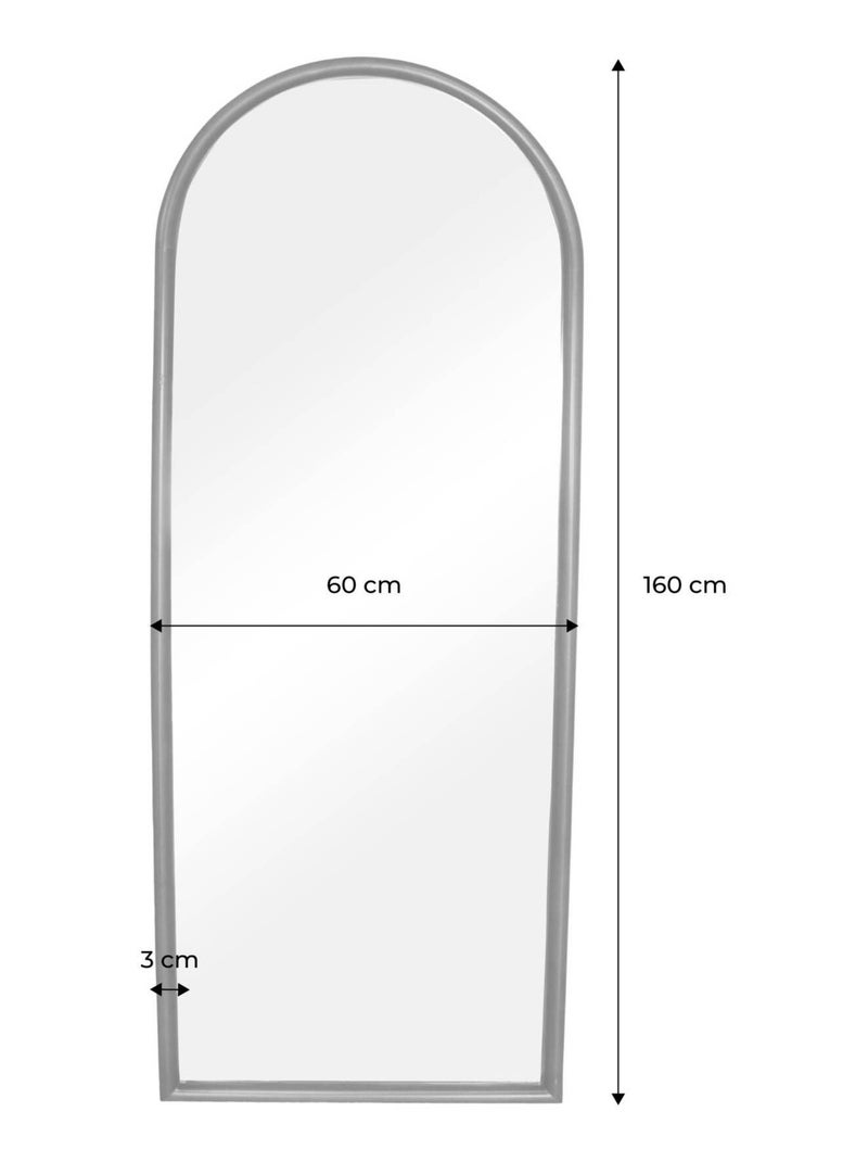 Miroir arche bois de pin  Luke Marron foncé - Kiabi