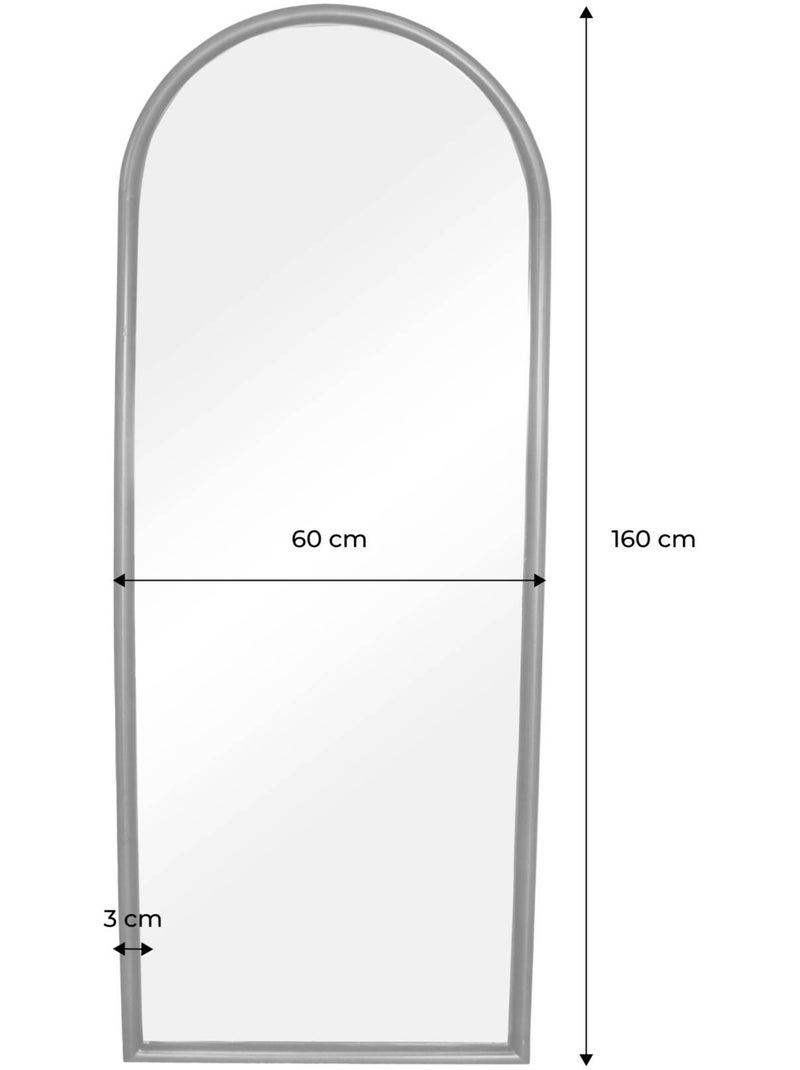 Miroir arche bois de pin  luke Marron foncé - Kiabi